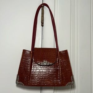 Vintage Faux Croc Leather Purse